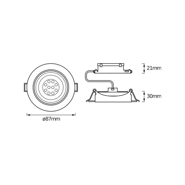  Osram Osram Led Recessed Spotlight, Set Of 3, Nickel, ø 9 Cm, Metal 827 Dimmable 