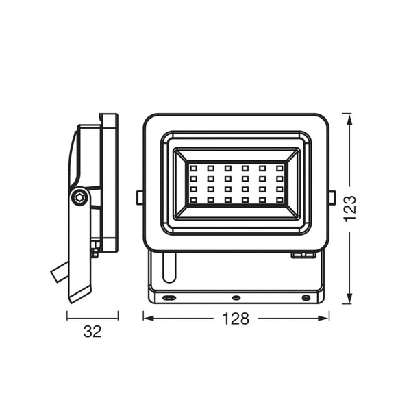  Osram Osram Led Spotlight Floodlight Ea, 5 W, Ip65, Black, Aluminium 