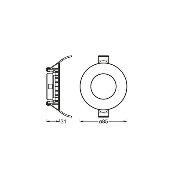  Osram Osram Slim Led Recessed Ceiling Light, ø 9 Cm, 3,000 K, White 