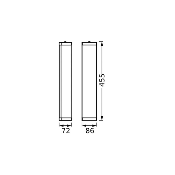  Osram Osram Wall Lamp Bathroom Black 46 Cm Long Metal/glass Ip44 