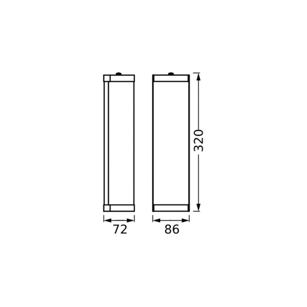  Osram Osram Wall Lamp Bathroom Black Length 32 Cm Metal/glass Ip44 