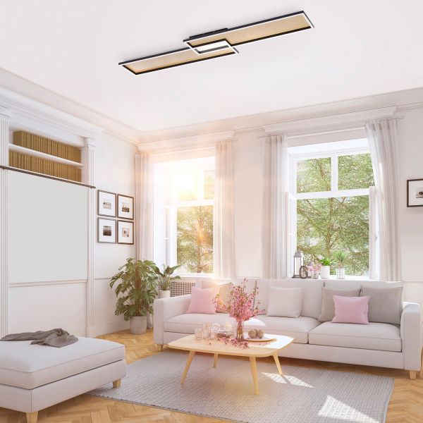  Paul Neuhaus Paul Neuhaus Amara Led Ceiling Light, Two Rectangles, Black 