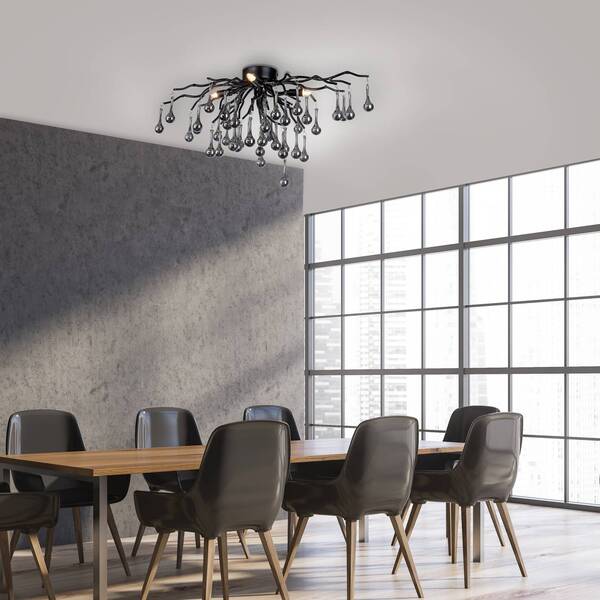  Paul Neuhaus Paul Neuhaus Ceiling Light Icicle, 4-bulb, Black 