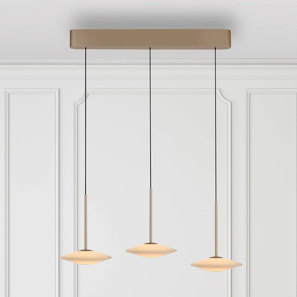  Paul Neuhaus Paul Neuhaus Elipsa Led Pendant Light, 3-bulb, White/bronze 