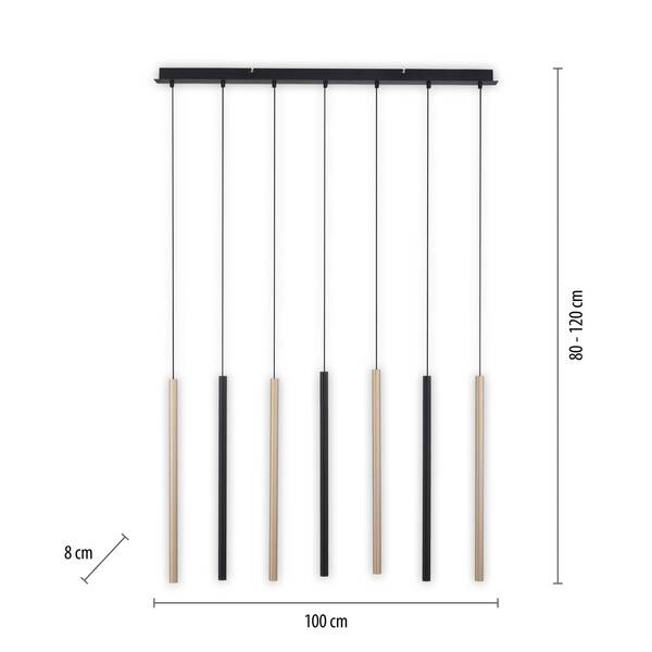  Paul Neuhaus Paul Neuhaus Flute Led Pendant Light, Dimmable, 7-bulb 