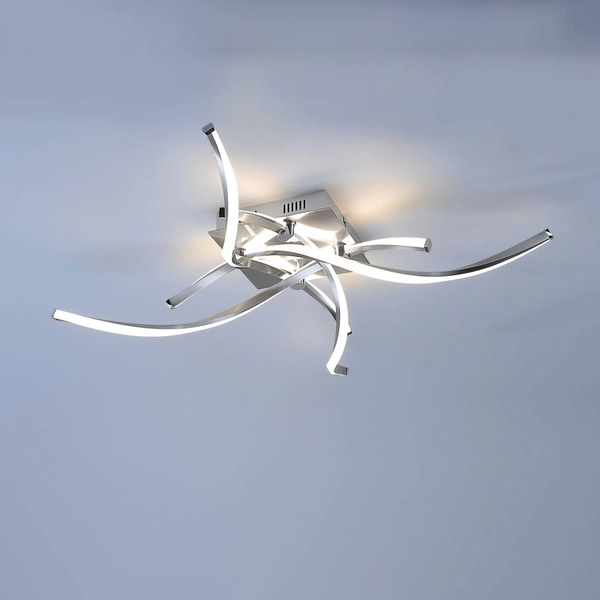  Paul Neuhaus Paul Neuhaus Led Ceiling Lamp Polina, 4-bulb, Silver, Dimmable 