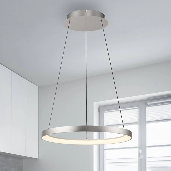  Paul Neuhaus Paul Neuhaus Led Hanging Light Hoop, Aluminium-coloured, ø 57cm, Dimmable 