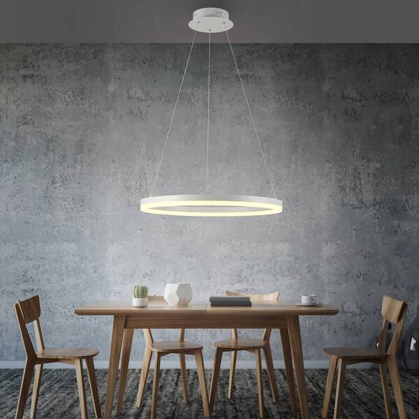  Paul Neuhaus Paul Neuhaus Led Hanging Light Titus, ø 60 Cm, White, Dimmable 