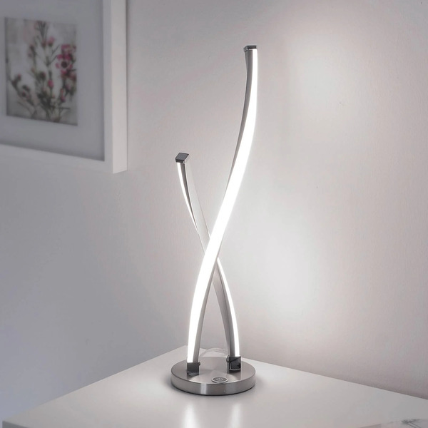  Paul Neuhaus Paul Neuhaus Led Table Lamp Polina, Silver, Metal, Dimmable 