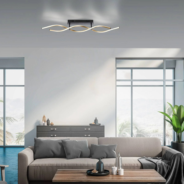 Paul Neuhaus Paul Neuhaus Polina Led Ceiling Lamp, 2-bulb, Gold, Dimmable 