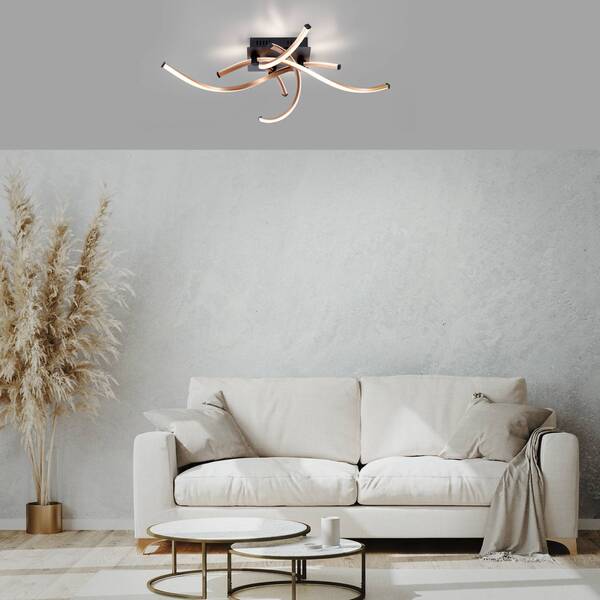  Paul Neuhaus Paul Neuhaus Polina Led Ceiling Lamp, 4-bulb, Gold, Dimmable 