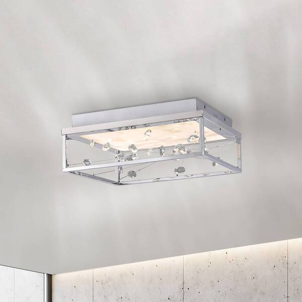  Paul Neuhaus Paul Neuhaus Skina Led Ceiling Lamp, Chrome, 40 Cm, Cct, Dimmable, Remote Control 