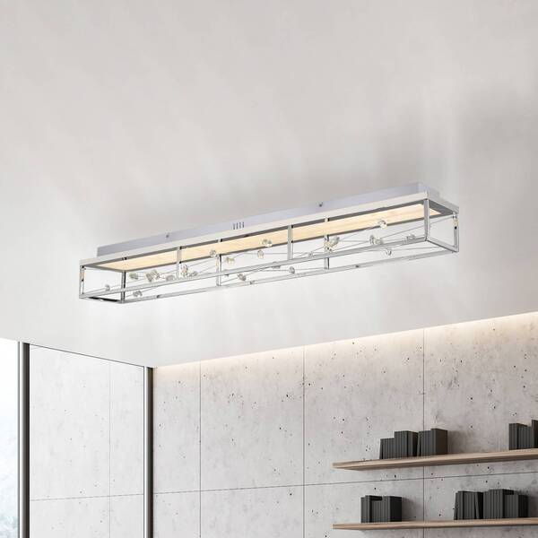  Paul Neuhaus Paul Neuhaus Skina Led Ceiling Lamp, Chrome, 112 Cm, Cct, Dimmable, Remote Control 