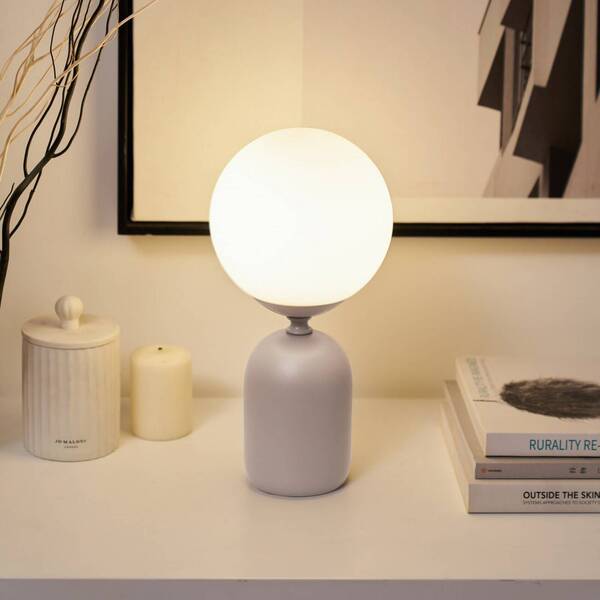  Pauleen Pauleen Glowing Charm Table Lamp, Grey, 30 Cm, Ceramic/glass 