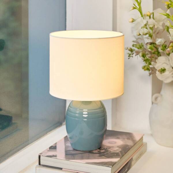  Pauleen Pauleen Sea Rhythm Table Lamp, White/blue, Height 30 Cm, Ceramic 