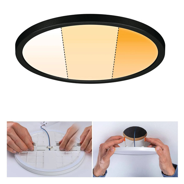  Paulmann Paulmann Areo Panel Dimtowarm Round Black ø23cm 