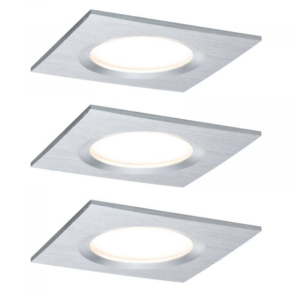  Paulmann Paulmann Coin Slim Led Downlight 3-set Angular Aluminium 