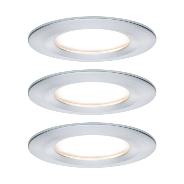  Paulmann Paulmann Led Recessed Spotlight Nova Coin, 3 Aluminium Round Dimmable 