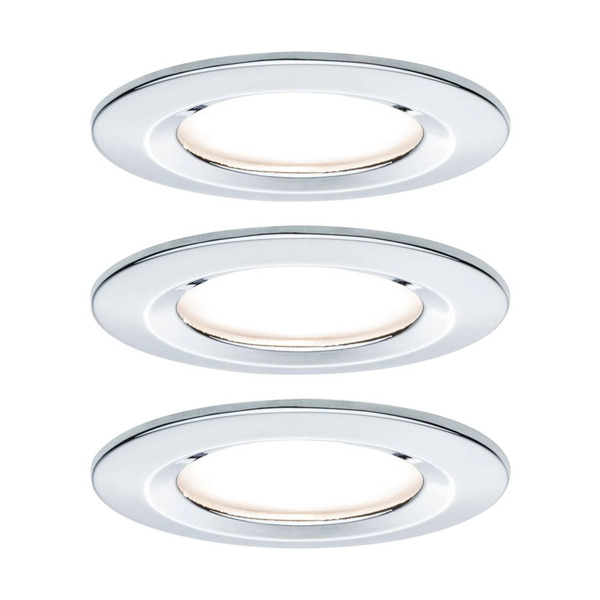  Paulmann Paulmann Led Recessed Spotlight Nova Coin 3 Chrome Round Dimmable 