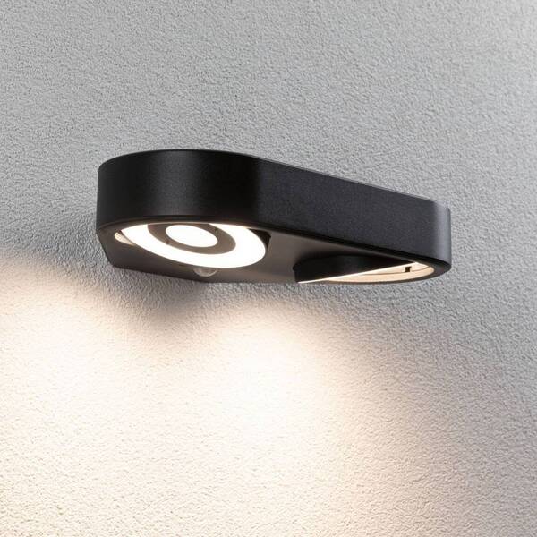  Paulmann Paulmann Led Sensor Wall Lamp Silma Anthracite 2-bulb Ip44 