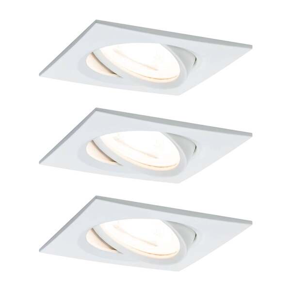  Paulmann Paulmann Nova Coin 3-light Spotlight, Angular, Dimmable, Matt White, 2,700 K 