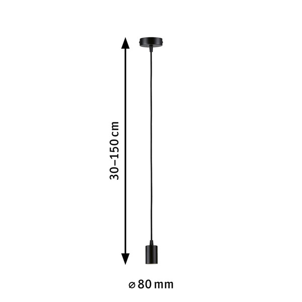  Paulmann Paulmann Ravi Pendant Socket E27, Black Matt 
