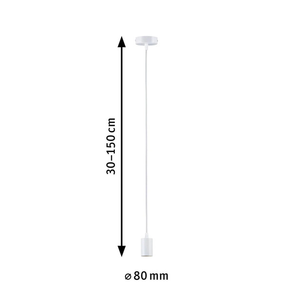  Paulmann Paulmann Ravi Pendant Socket E27, Matt White 