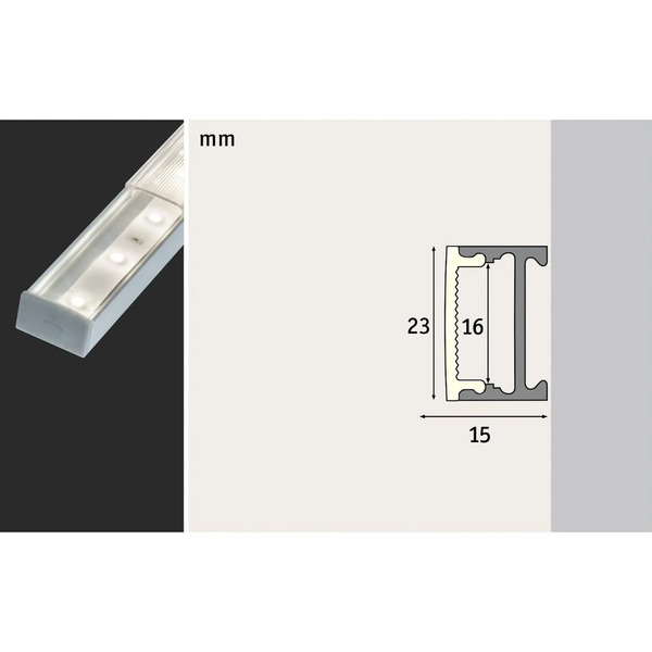  Paulmann Paulmann Square Section, Alu, Satin Diffuser 1m 