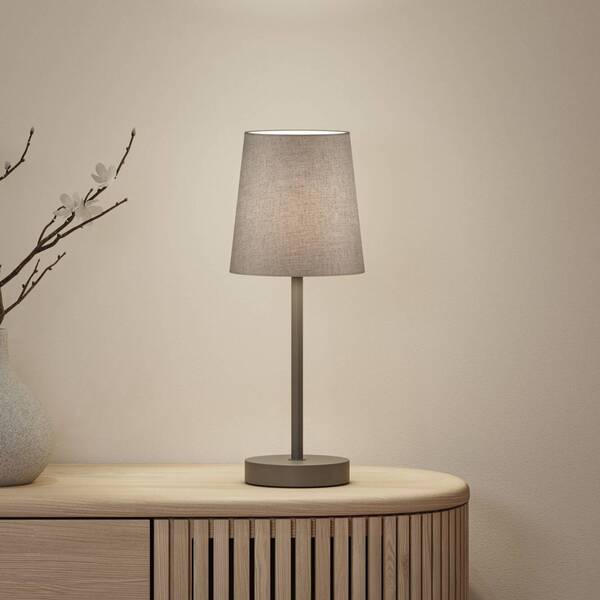  Paulmann Paulmann Stellan Ii Table Lamp, Grey, Height 40 Cm, Fabric 