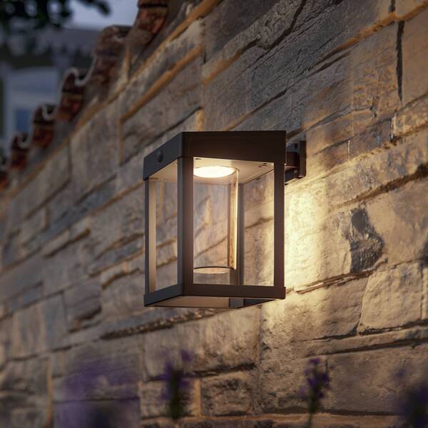  Philips Philips Camill Solar Sensor Wall Lamp, Black/clear, 14 X 14 Cm 