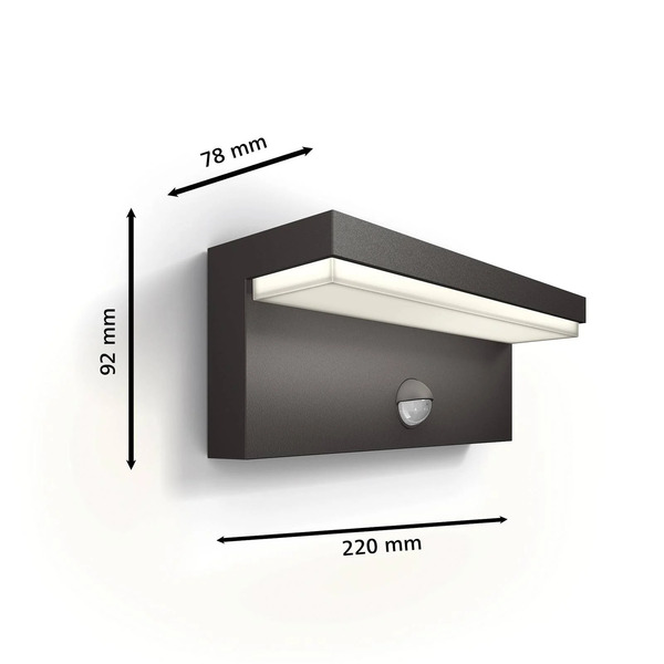  Philips Philips Led Outdoor Wall Light Bustan Ue, Sensor, 4,000 K 