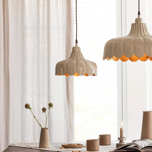  Pr Home Pr Home Hanging Light Wells Small, Beige/gold, ø 24 Cm, Plug 