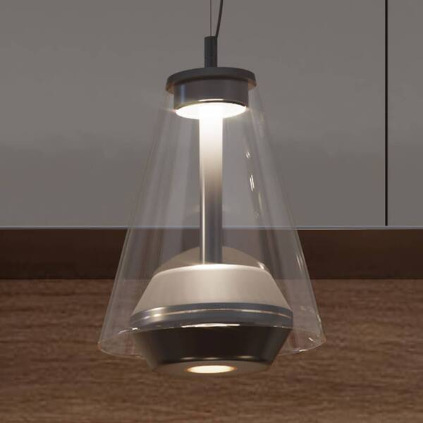  Prandina Prandina Shuttle Pendant Light Black, Clear Glass 