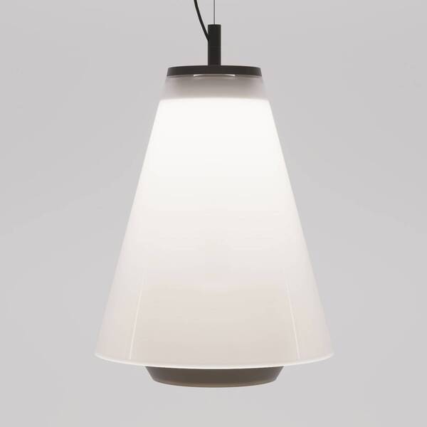  Prandina Prandina Shuttle Pendant Light Black, Opal Glass 