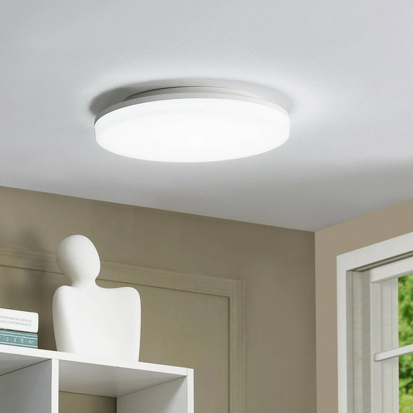  Prios Prios Led Ceiling Lamp Artin, ø 28 Cm, White, Cct, Ip65 