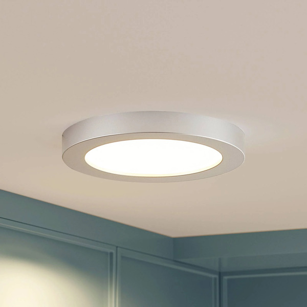  Prios Prios Led Ceiling Light Edwina, Silver, 23 Cm, Cct, Ip44 