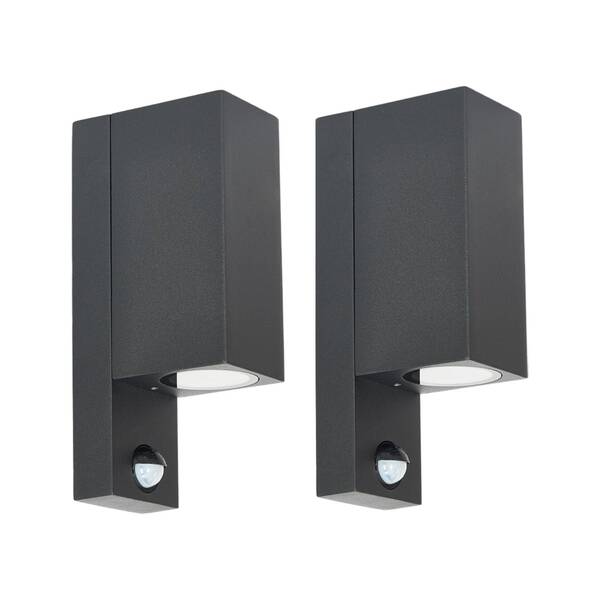  Prios Prios Outdoor Wall Light Tetje, Black, Angular, Sensor, 2 Units 