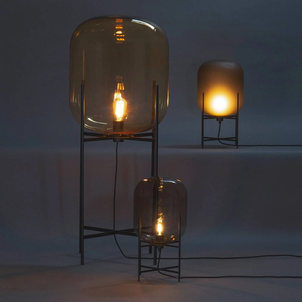  Pulpo Pulpo Table Lamp Oda Small, Smoky Grey/black, Height 45 Cm 