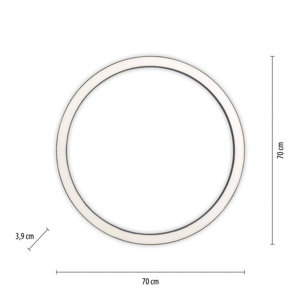  Pure Pure Led Ceiling Lamp Lines, ø 70 Cm, Anthracite, Cct, Remote Control 
