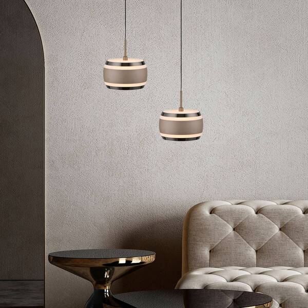  Pure Pure Led Hanging Light Falling Rings, Bronze ø 13 Cm, Cct 