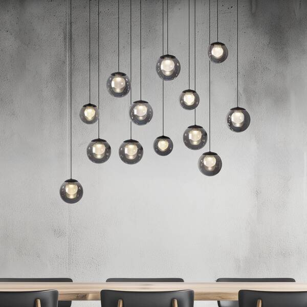 Pure Pure Led Hanging Light Popup, Grey/smoke Grey, 100 Cm, 13-fl. 
