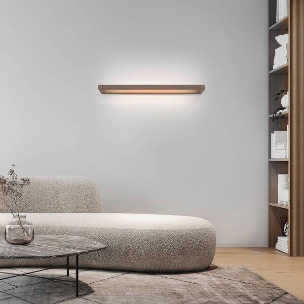  Pure Pure Led Wall Lamp Puro Bronze Width 50 Cm Aluminium Dimmable 