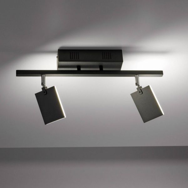  Pure Pure Mira Ceiling Lamp 2-bulb Remote Cct Black 
