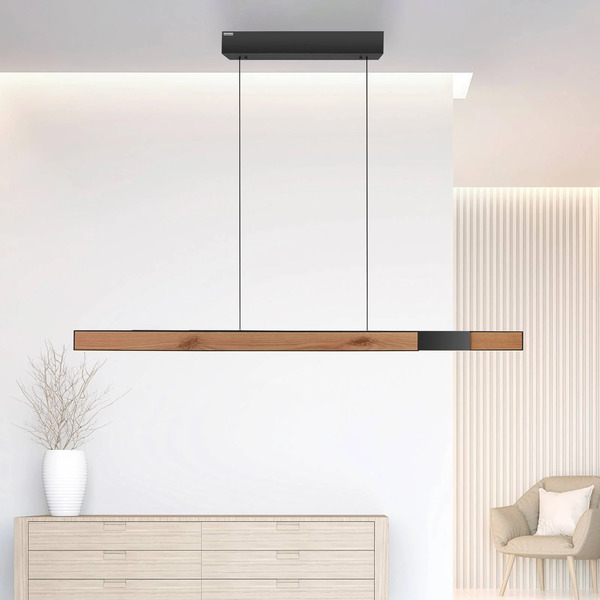  Pure Pure Moto-rise Led Pendant Light, Oak/black Pearl, Aluminium, Cct 