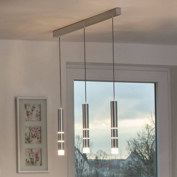 Pure Pure Vega Led Hanging Light, 3 Cylinders Aluminium 