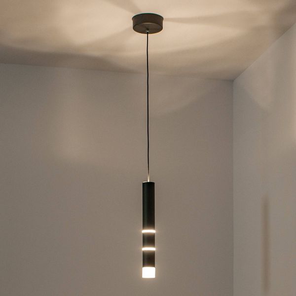  Pure Pure Vega Led Hanging Light, One Cylinder, Black 