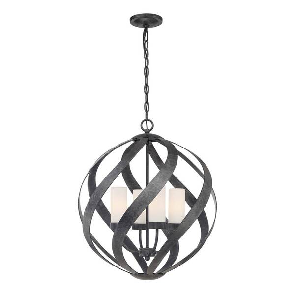  Quintiesse Quintiesse Blacksmith Hanging Light, Black/white, ø 50.1 Cm 