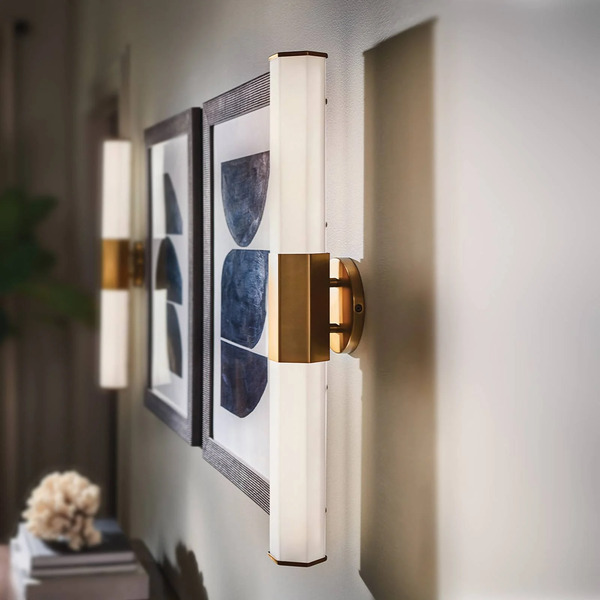  Quintiesse Quintiesse Led Bathroom Wall Lamp Facet Dual, Brass, 2-bulb, Width 66 Cm 