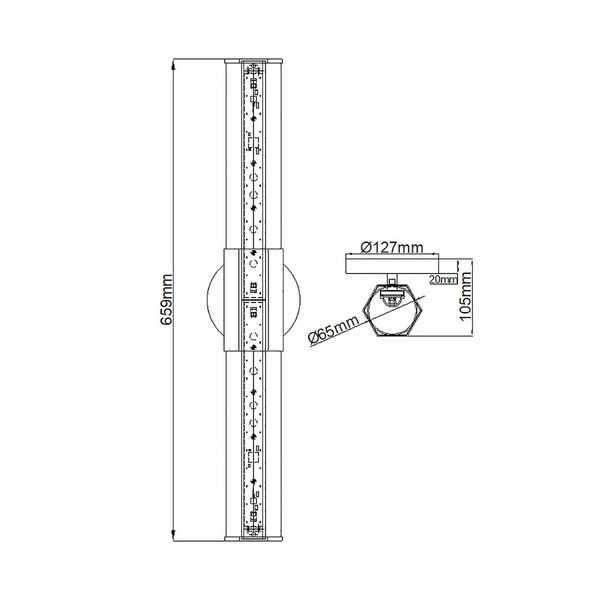  Quintiesse Quintiesse Led Bathroom Wall Lamp Facet Dual, Chrome, 2-bulb, Width 66 Cm 