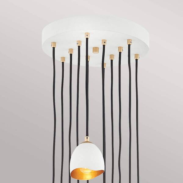  Quintiesse Quintiesse Nula Pendant Light, Shell White/gold, 12-bulb 